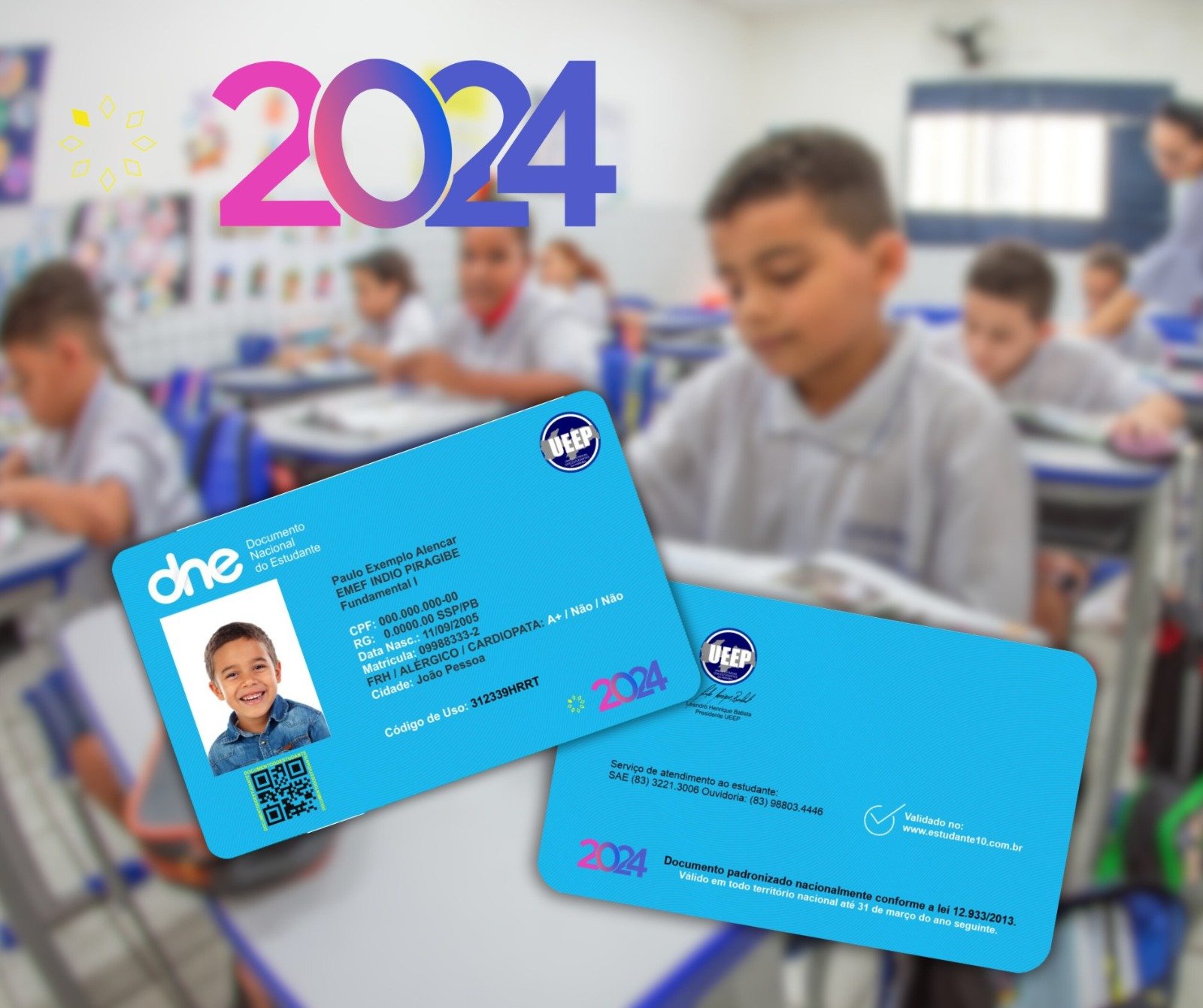 Novas Carteiras de Estudante de 2024 passam a ser emitidas em todo o Estado da Paraíba