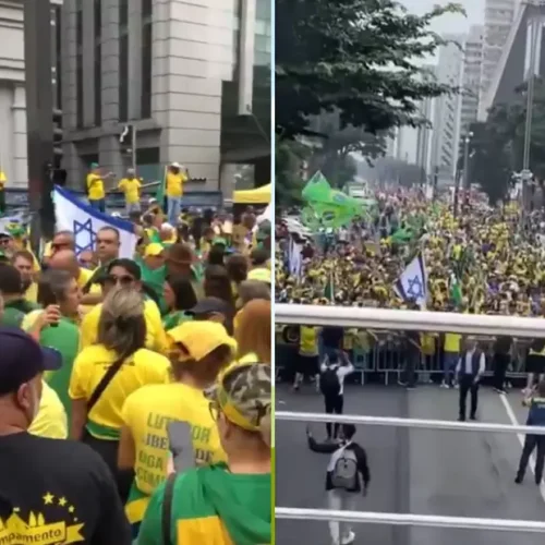 Apoiadores do ex-presidente Jair Bolsonaro começam a lotar a Av. Paulista em ato público, neste domingo