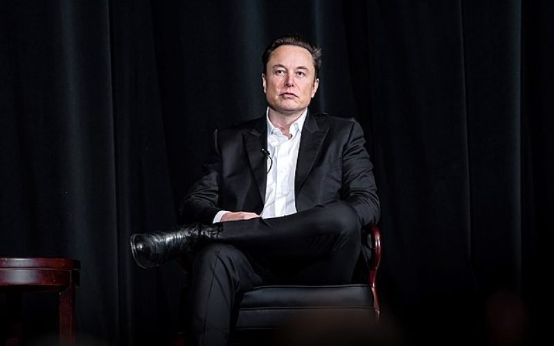 U.S. AIR FORCE ACADEMY, Colo. --  Tesla Inc. Chief Executive Officer Elon Musk speaks with Lt. Gen. Richard Clark, Superintendent of the U.S. Air Force Academy, during the Ira C. Eaker Distinguished Speaker Presentation in the Academy's Arnold Hall on April 7, 2022 in Colorado Springs, Colo. (U.S. Air Force photo by Trevor cokley)