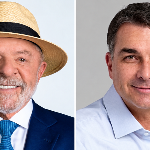 Pesquisa PoderData/Aya aponta empate de 50% entre Flávio e Lula no 2º turno