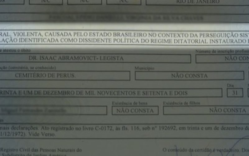 Paraíba começa a atualizar certidões de óbito de vítimas da ditadura militar